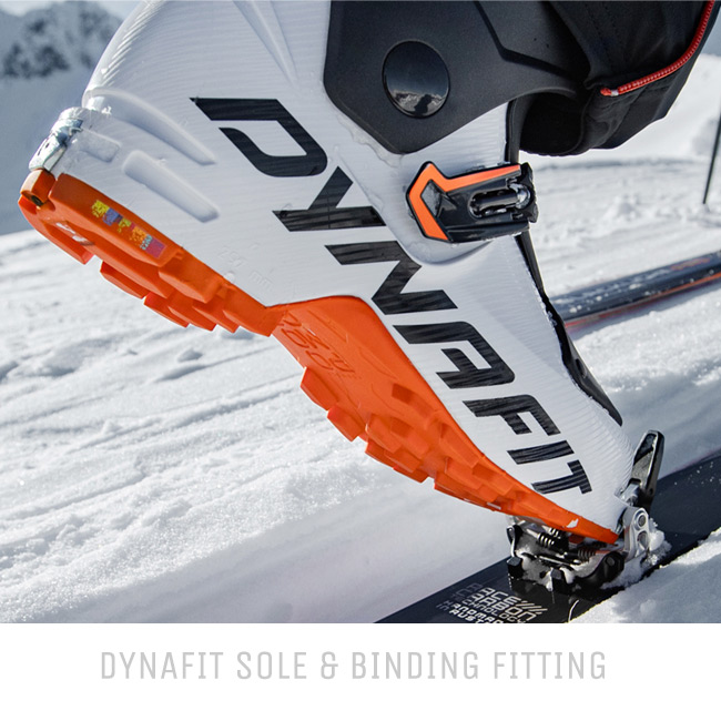 Dynafit touring boot sole and binding fitting
