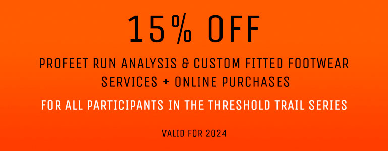 15% OFF for Threshold Trail runners