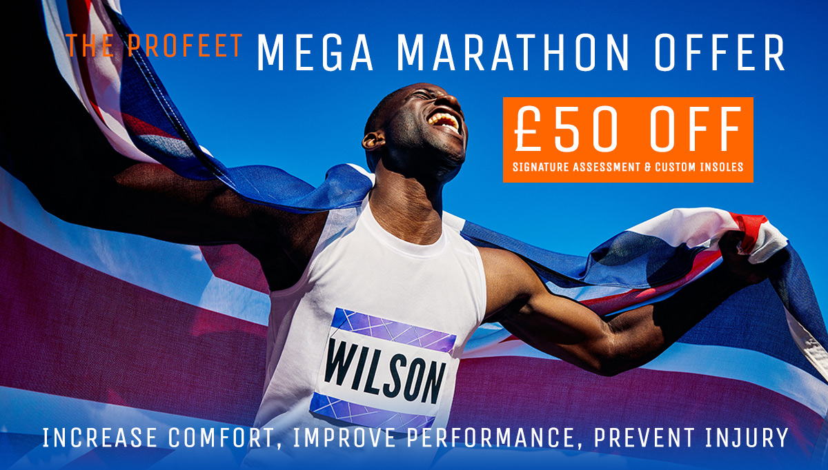 Mega Marathon Offer £50 OFF biomechanical assessment and custom insoles